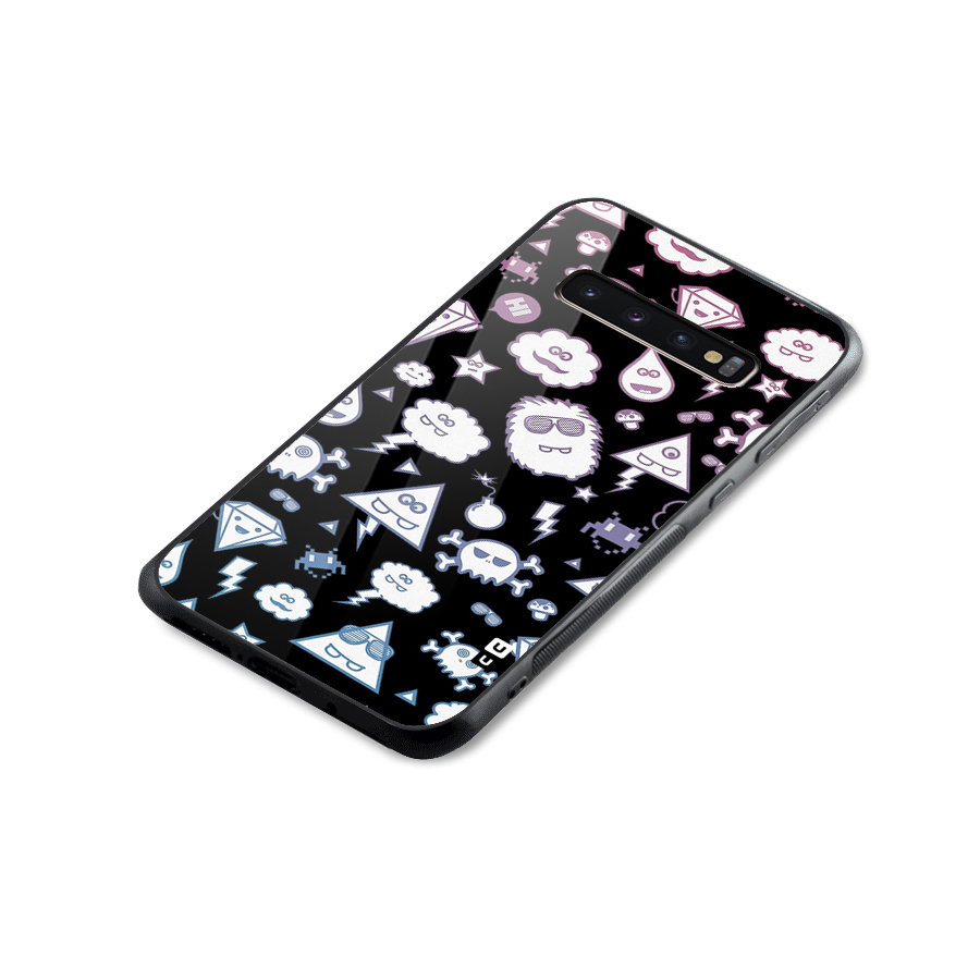 Funny Faces Glass Back Case for Galaxy S10 Plus
