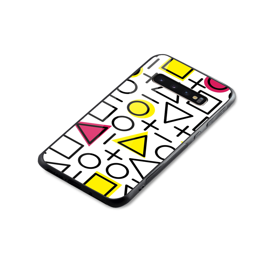 Geometry Pattern Glass Back Case for Galaxy S10 Plus