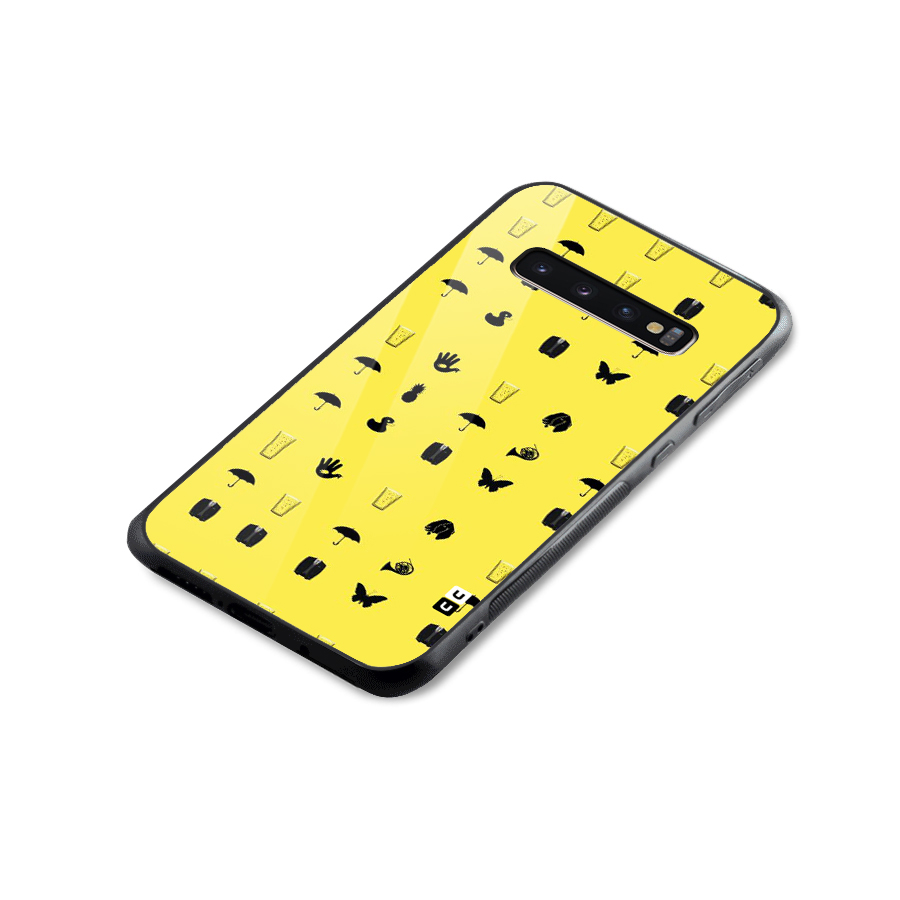 Glass Pattern Glass Back Case for Galaxy S10 Plus