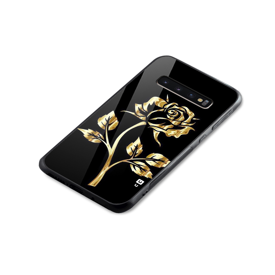 Gold Rose Glass Back Case for Galaxy S10 Plus