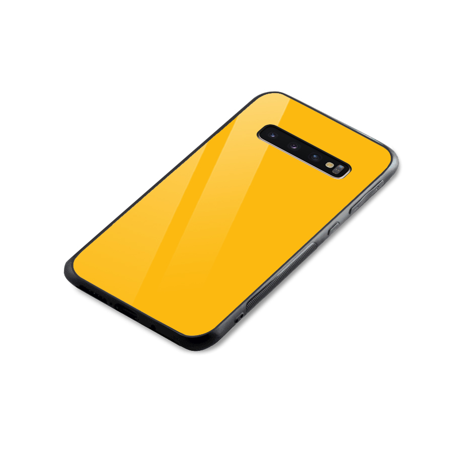 Gold Yellow Glass Back Case for Galaxy S10 Plus