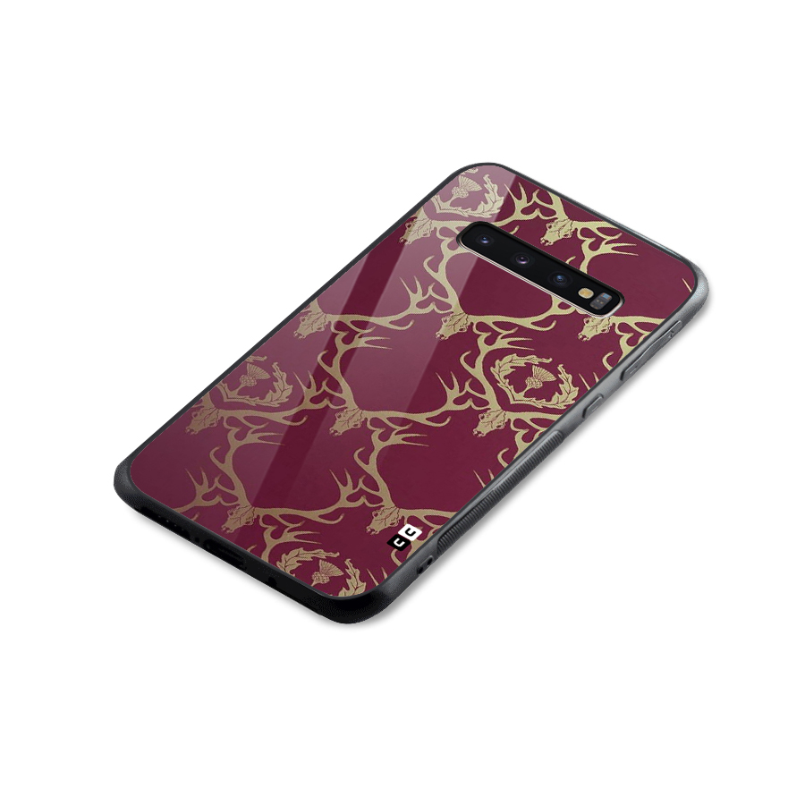 Golden Bull Design Glass Back Case for Galaxy S10 Plus