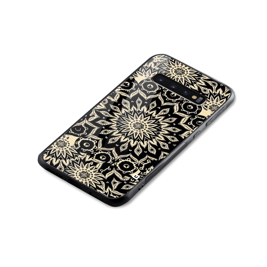 Golden Mandala Glass Back Case for Galaxy S10 Plus