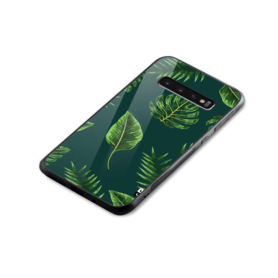Green Leafs Glass Back Case for Galaxy S10 Plus