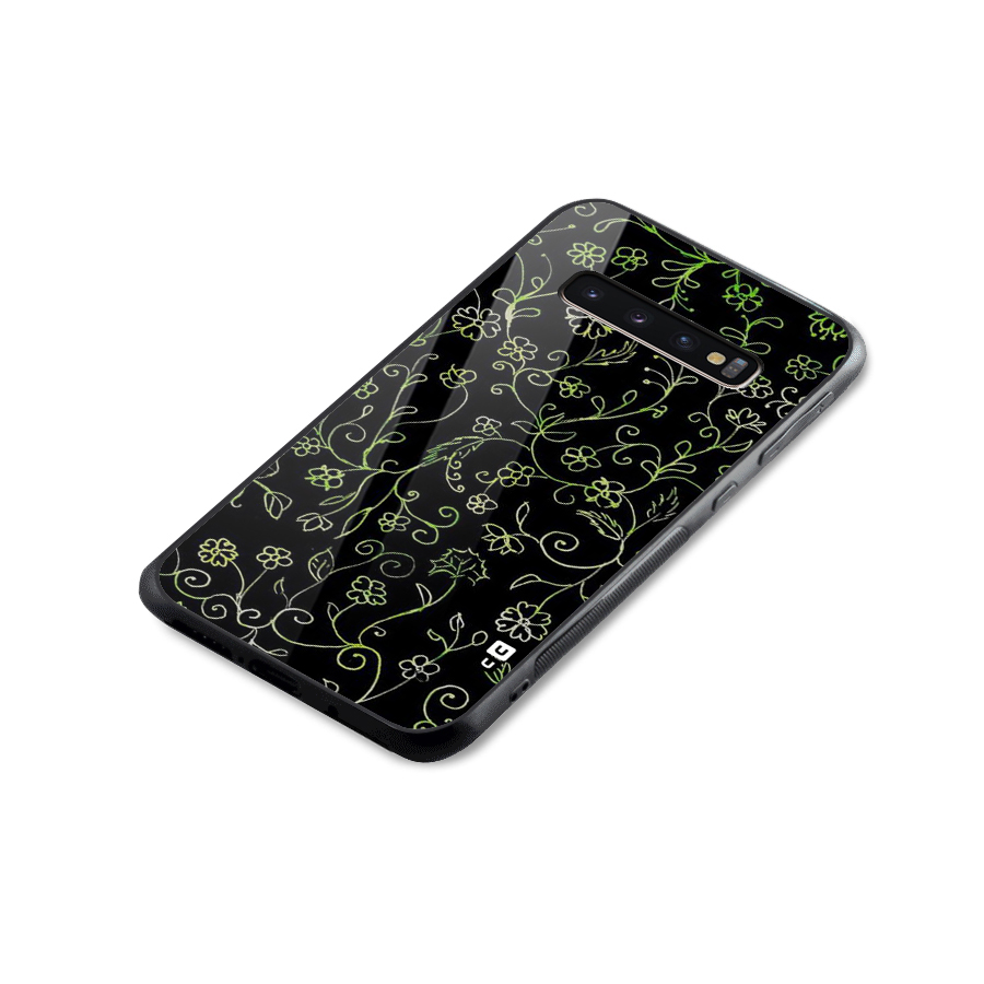 Green Leaves Glass Back Case for Galaxy S10 Plus