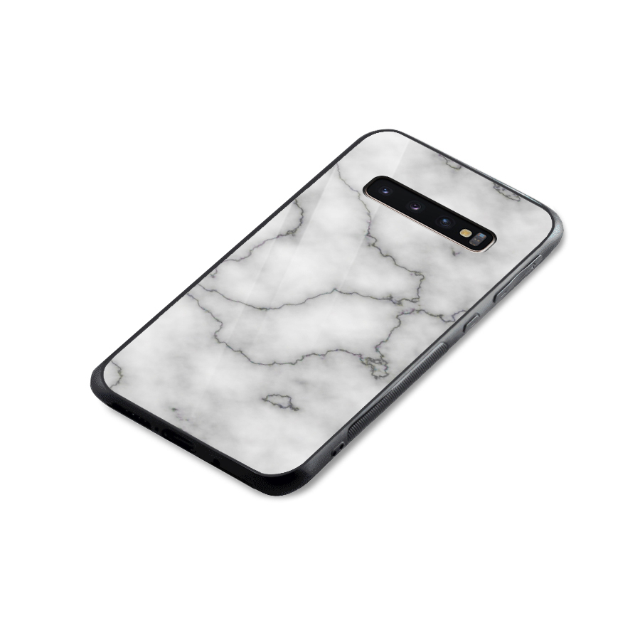 Grey Marble Glass Back Case for Galaxy S10 Plus