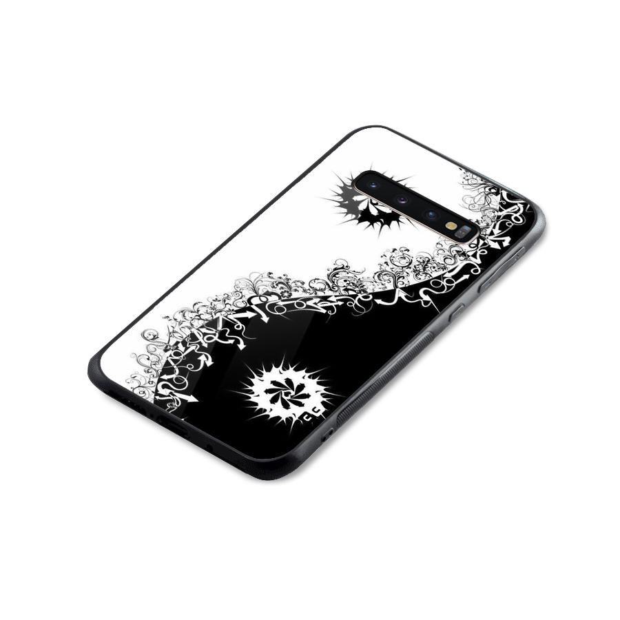 Half Peace Design Glass Back Case for Galaxy S10 Plus
