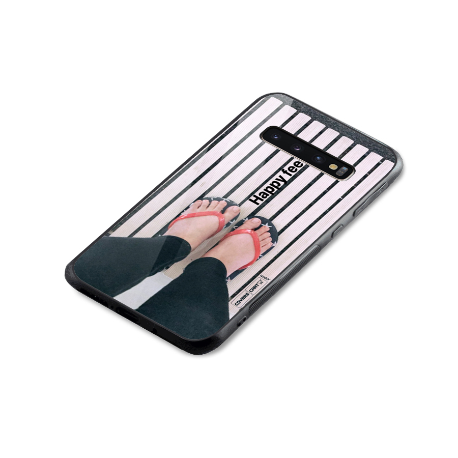 Happy Feet Glass Back Case for Galaxy S10 Plus