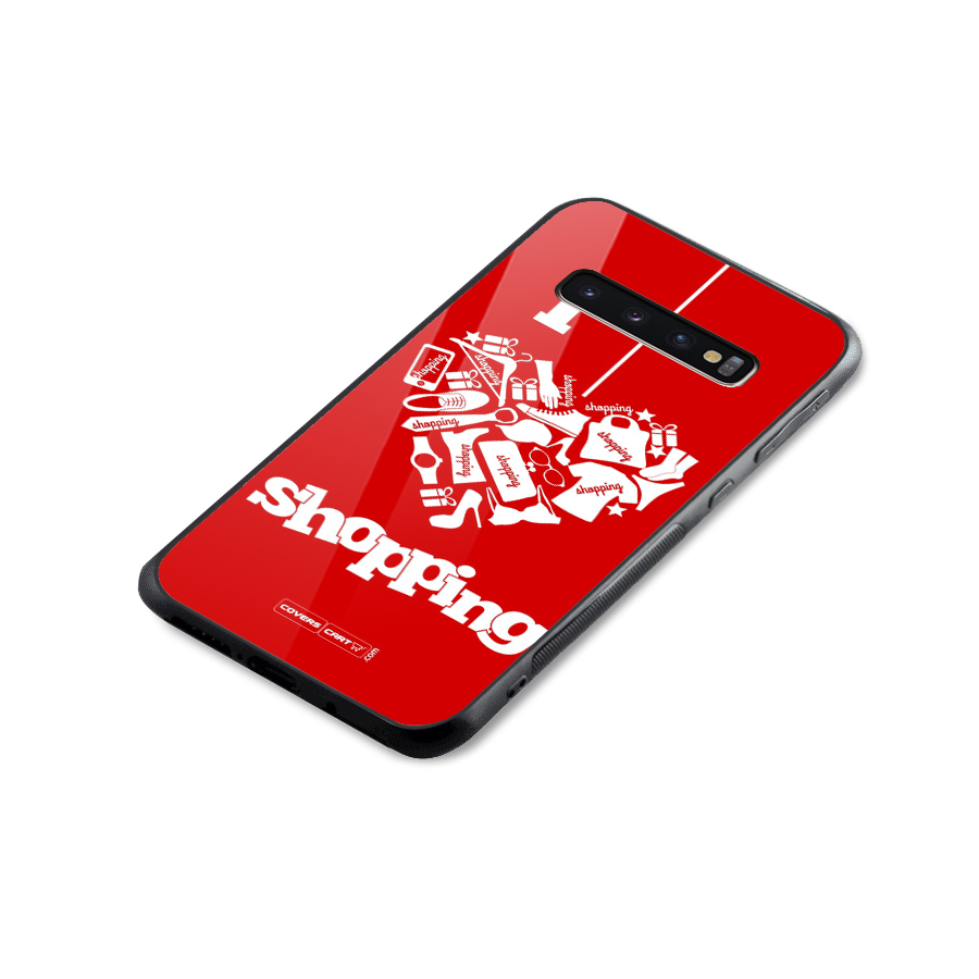 I Love Shopping Glass Back Case for Galaxy S10 Plus