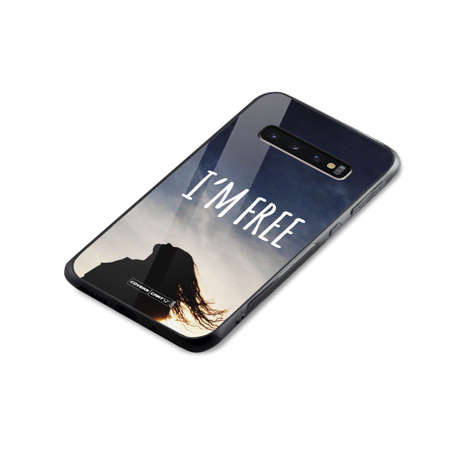 I m Free Glass Back Case for Galaxy S10 Plus