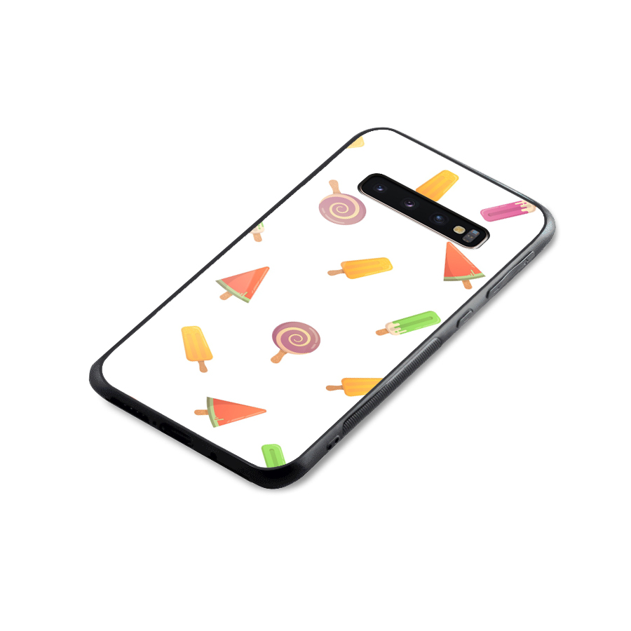 Ice Cream Colors Glass Back Case for Galaxy S10 Plus