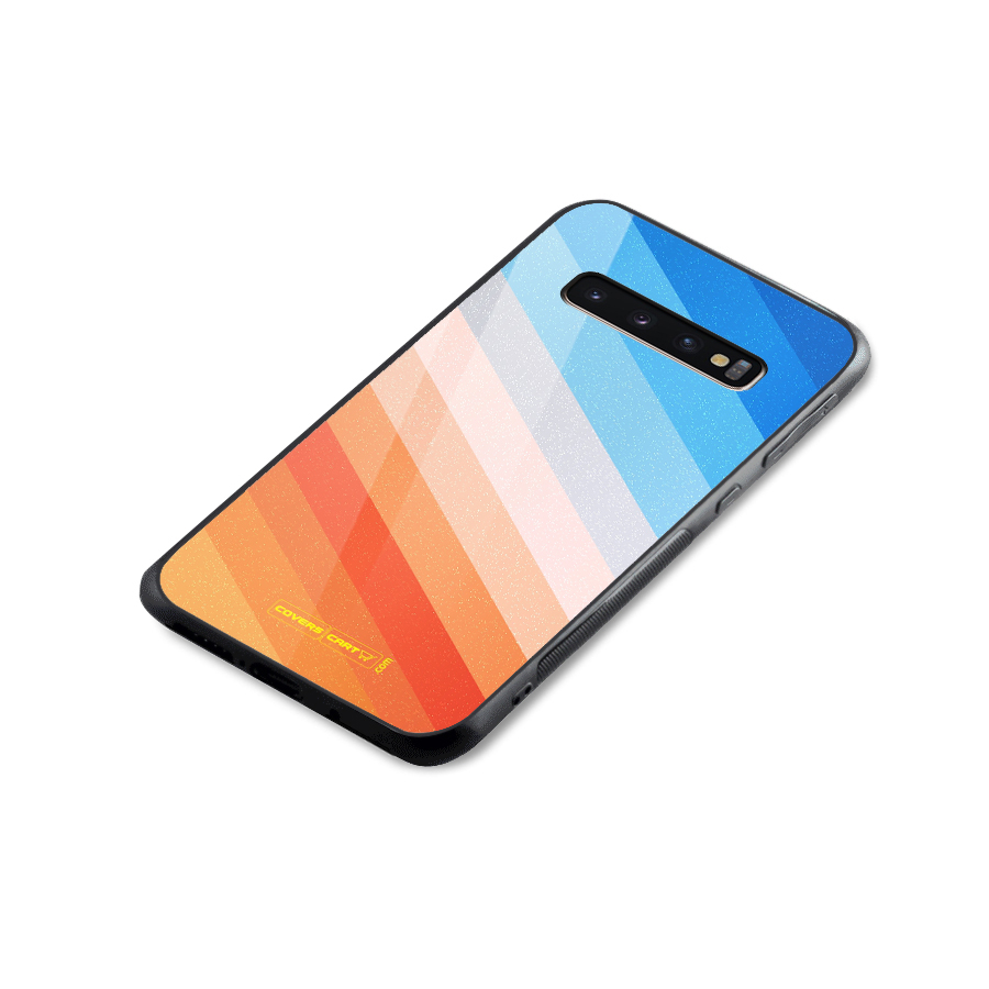 Jazzy Pattern Glass Back Case for Galaxy S10 Plus