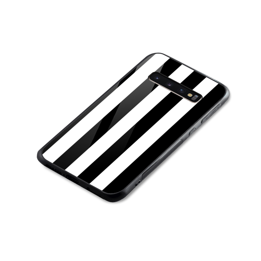 Lavish Black Stripes Glass Back Case for Galaxy S10 Plus