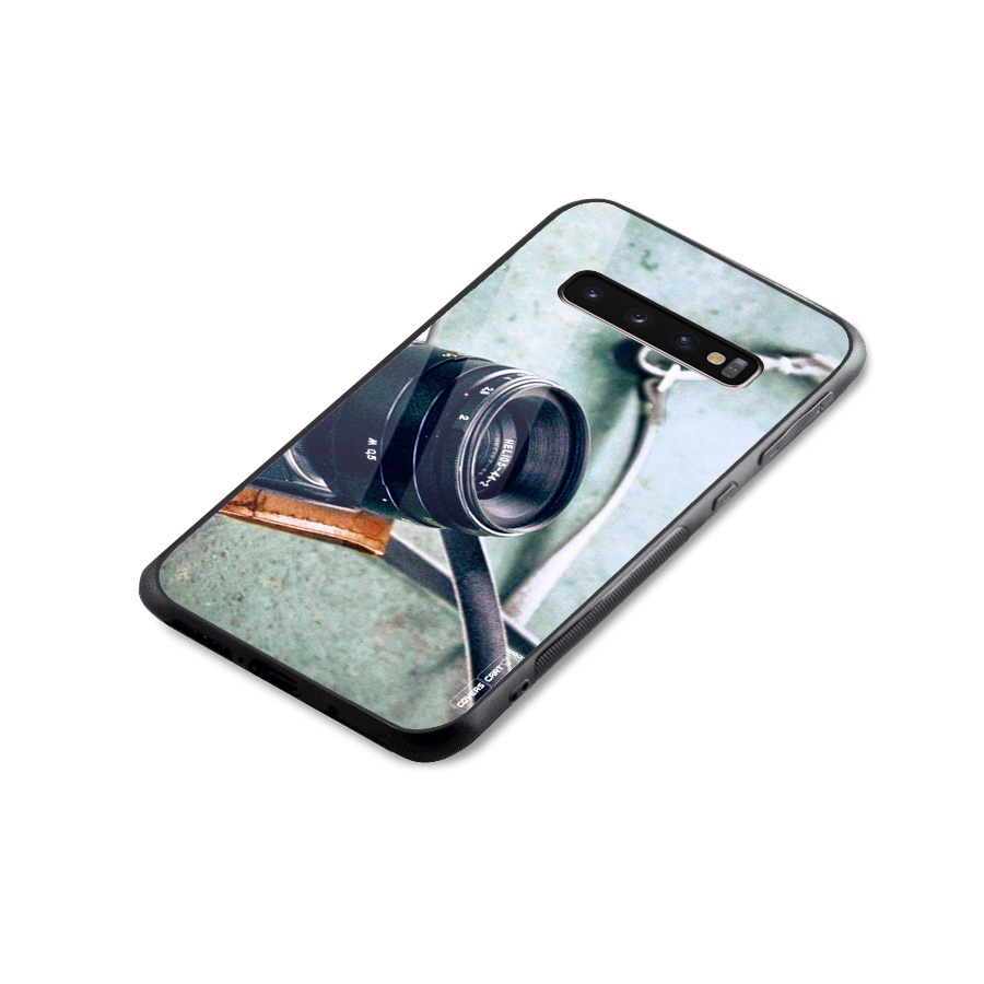 Leather Camera Lens Glass Back Case for Galaxy S10 Plus