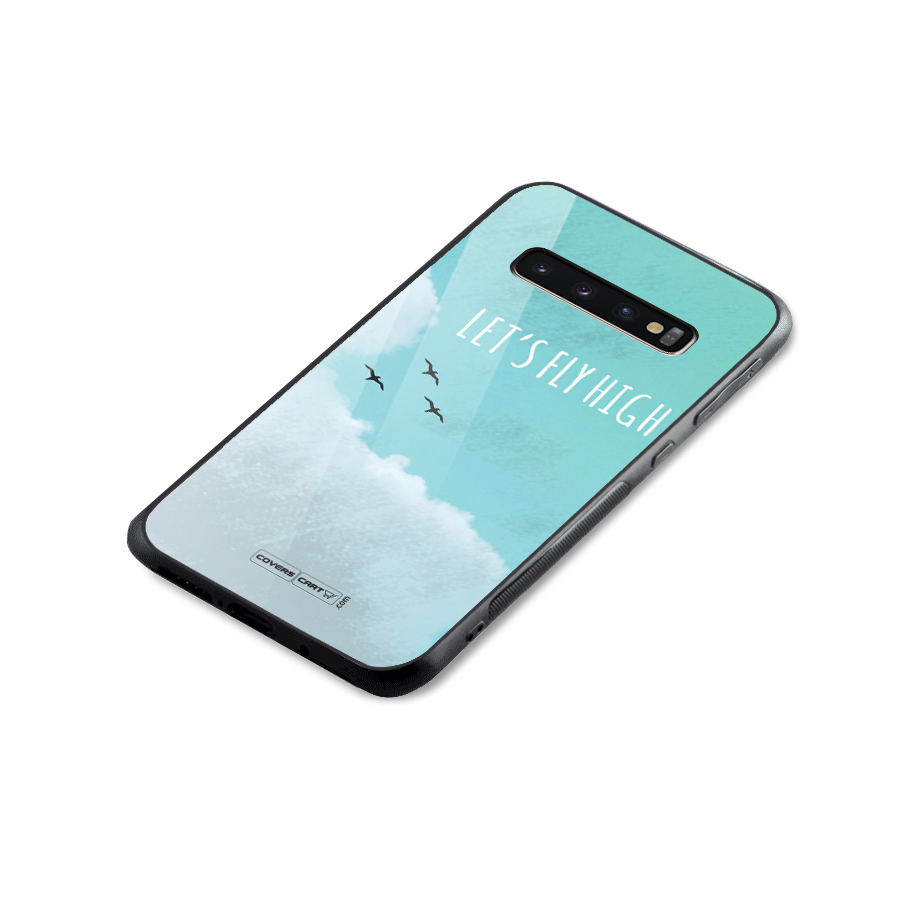 Lets Fly High Glass Back Case for Galaxy S10 Plus