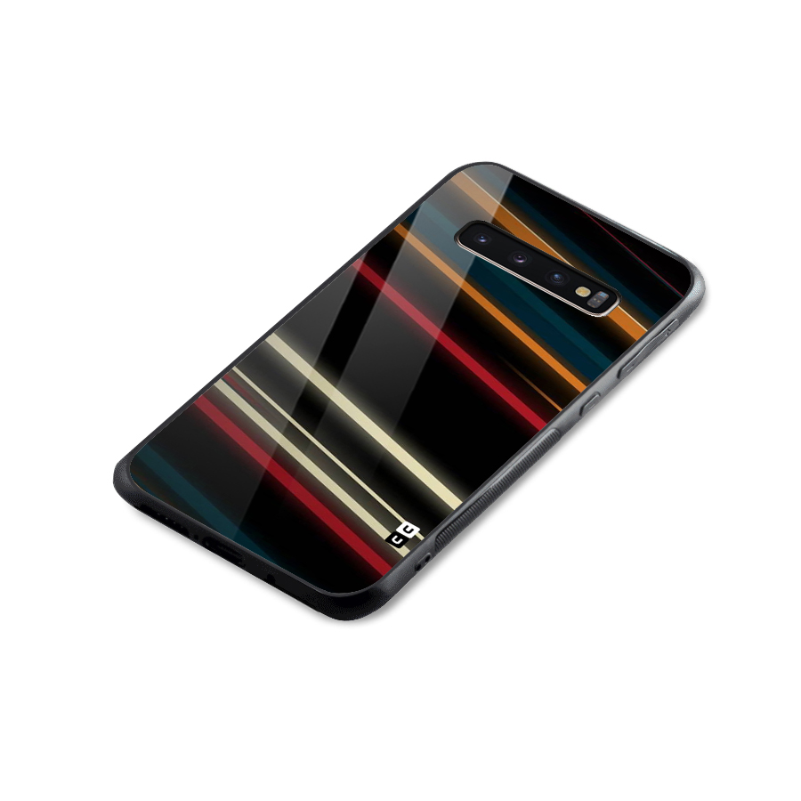 Light Diagonal Stripes Glass Back Case for Galaxy S10 Plus