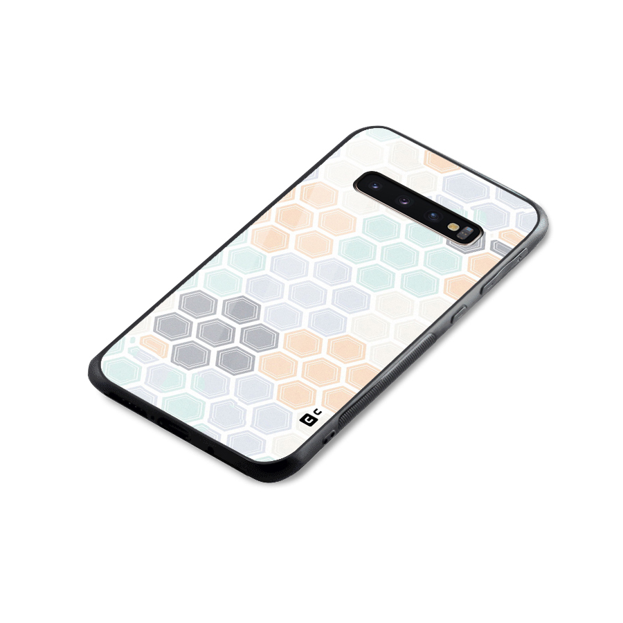 Light Hexagons Glass Back Case for Galaxy S10 Plus