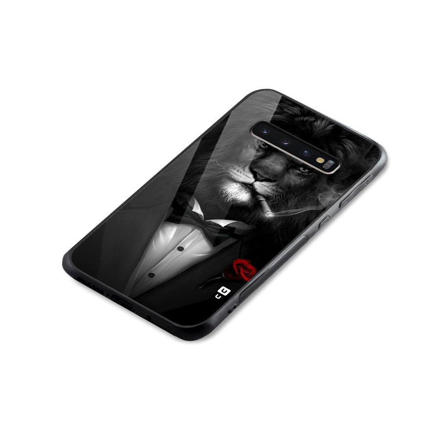 Lion Class Glass Back Case for Galaxy S10 Plus