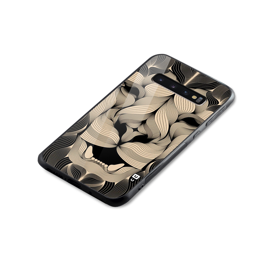Lion Shape Design Glass Back Case for Galaxy S10 Plus