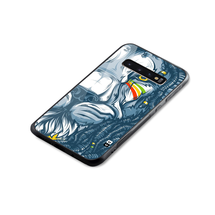Lionic Face Glass Back Case for Galaxy S10 Plus