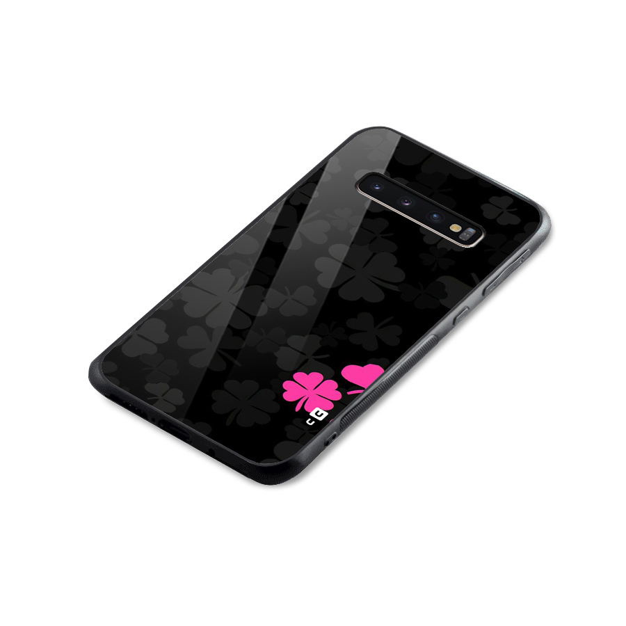 Little Pink Flower Glass Back Case for Galaxy S10 Plus