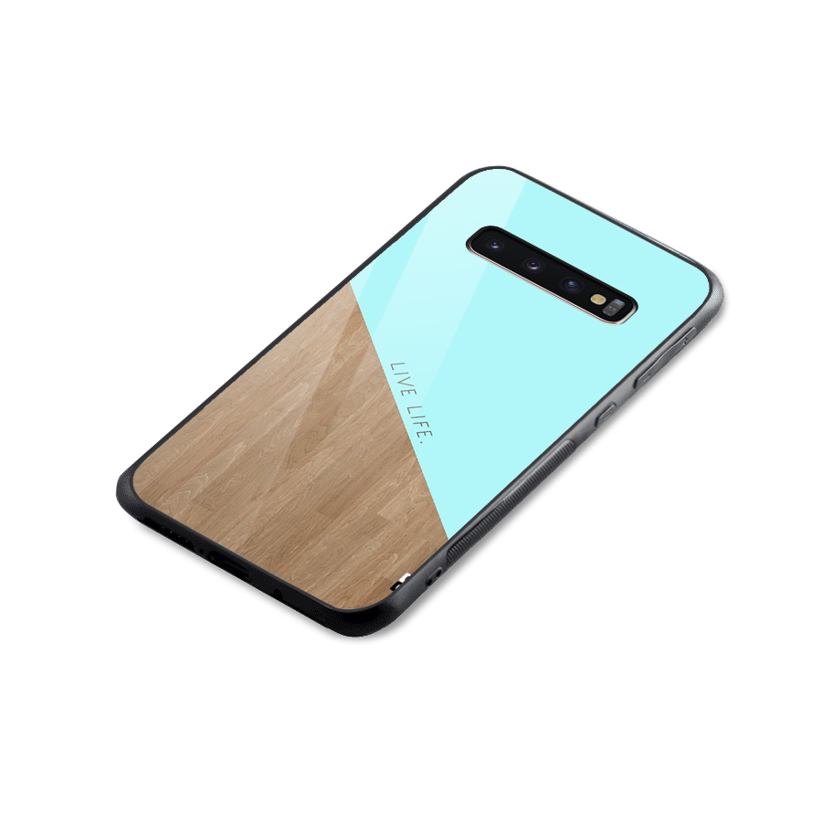Live Life Glass Back Case for Galaxy S10 Plus