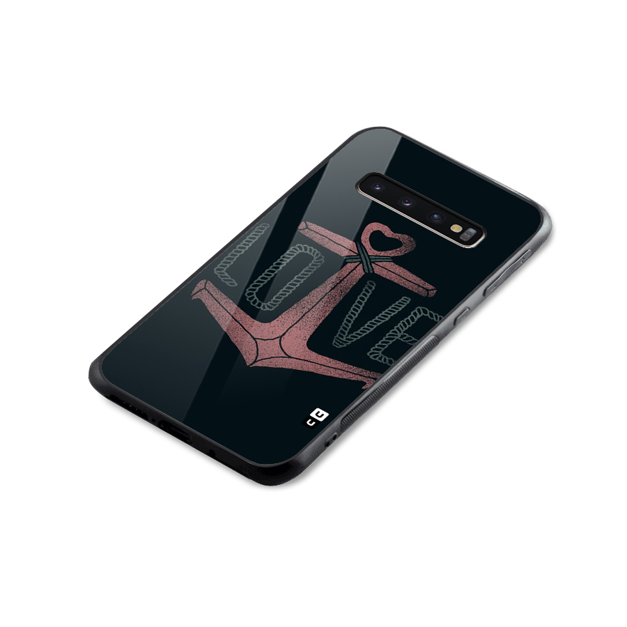 Love Anchor Form Glass Back Case for Galaxy S10 Plus