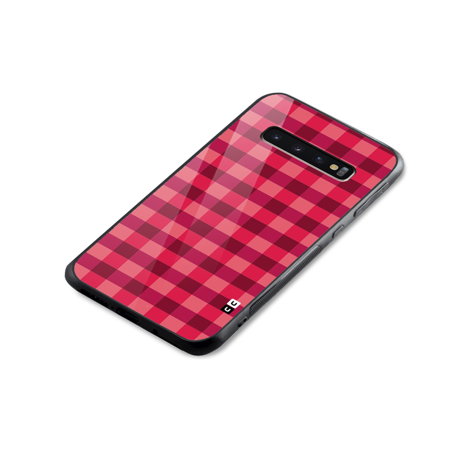 Love Checks Glass Back Case for Galaxy S10 Plus