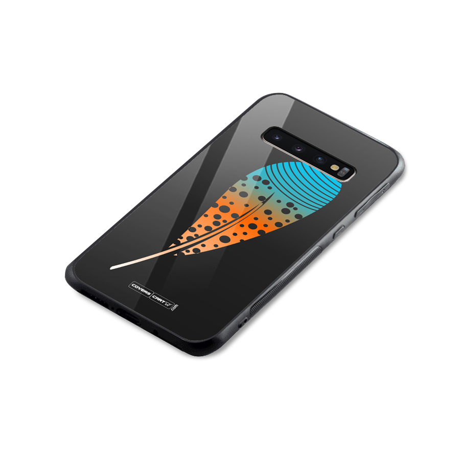 Magical Feather Glass Back Case for Galaxy S10 Plus