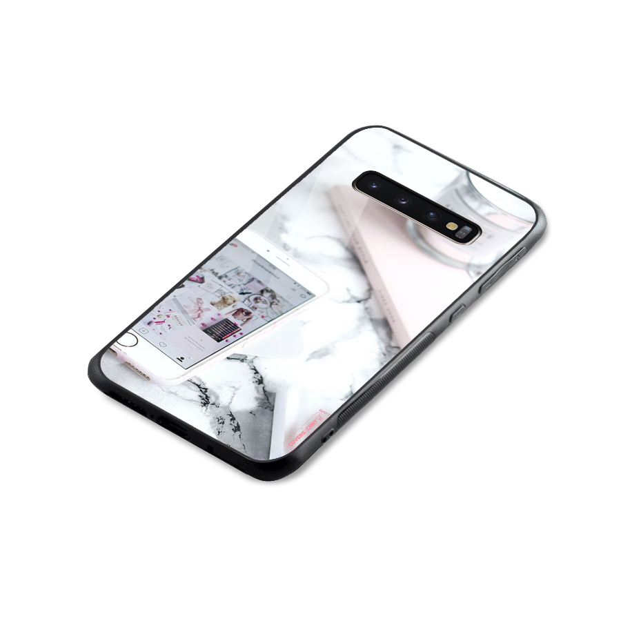 Make Up And Phone Glass Back Case for Galaxy S10 Plus