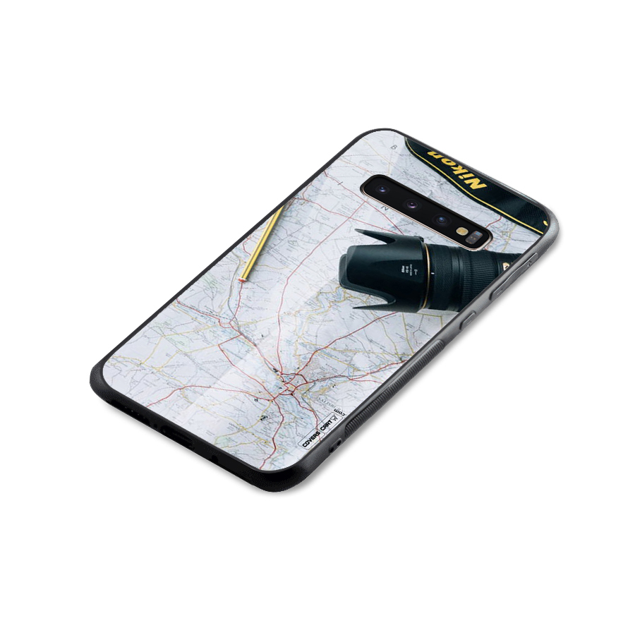 Map And Camera Glass Back Case for Galaxy S10 Plus