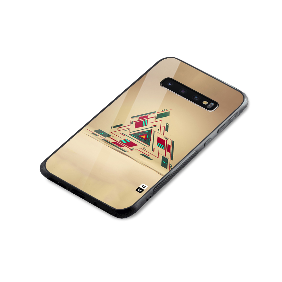 Maze Triangle Glass Back Case for Galaxy S10 Plus