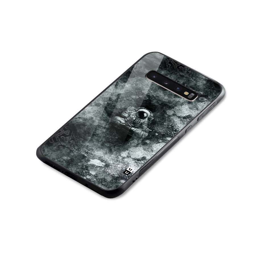 Meditating Spaceman Glass Back Case for Galaxy S10 Plus
