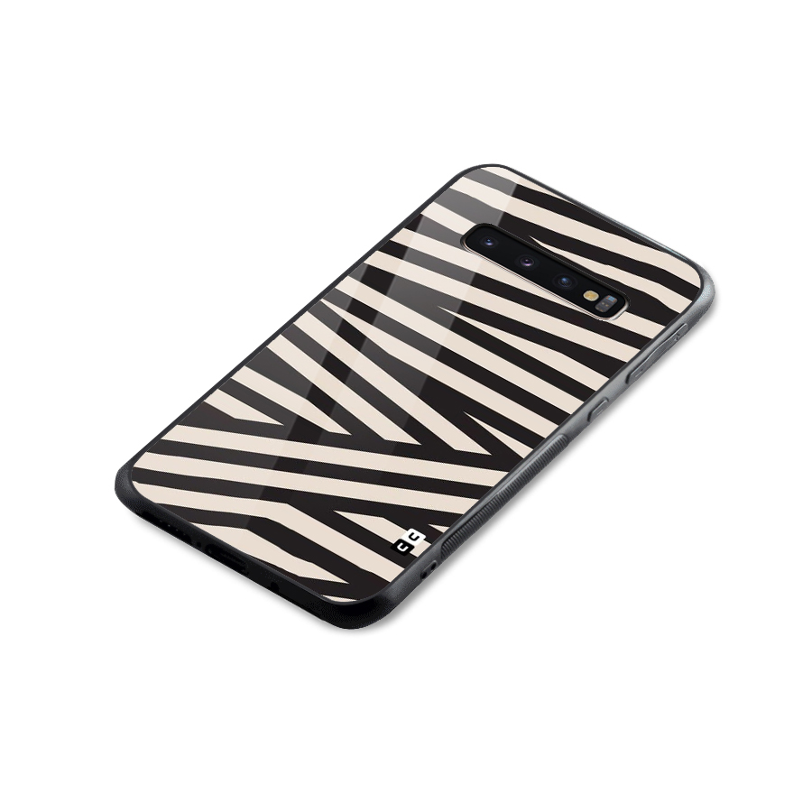Monochrome Lines Glass Back Case for Galaxy S10 Plus