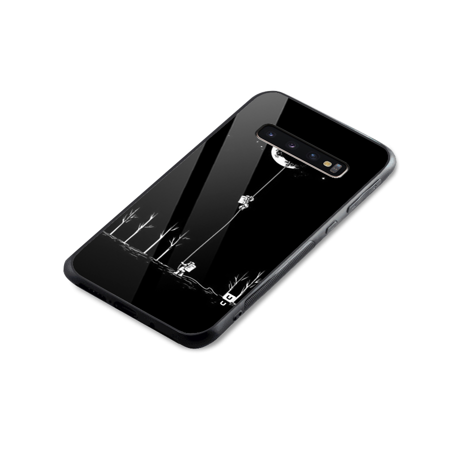 Moon Man Glass Back Case for Galaxy S10 Plus