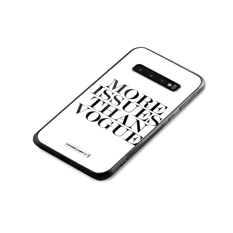 More Issues than Vogue (White) Glass Back Case for Galaxy S10 Plus