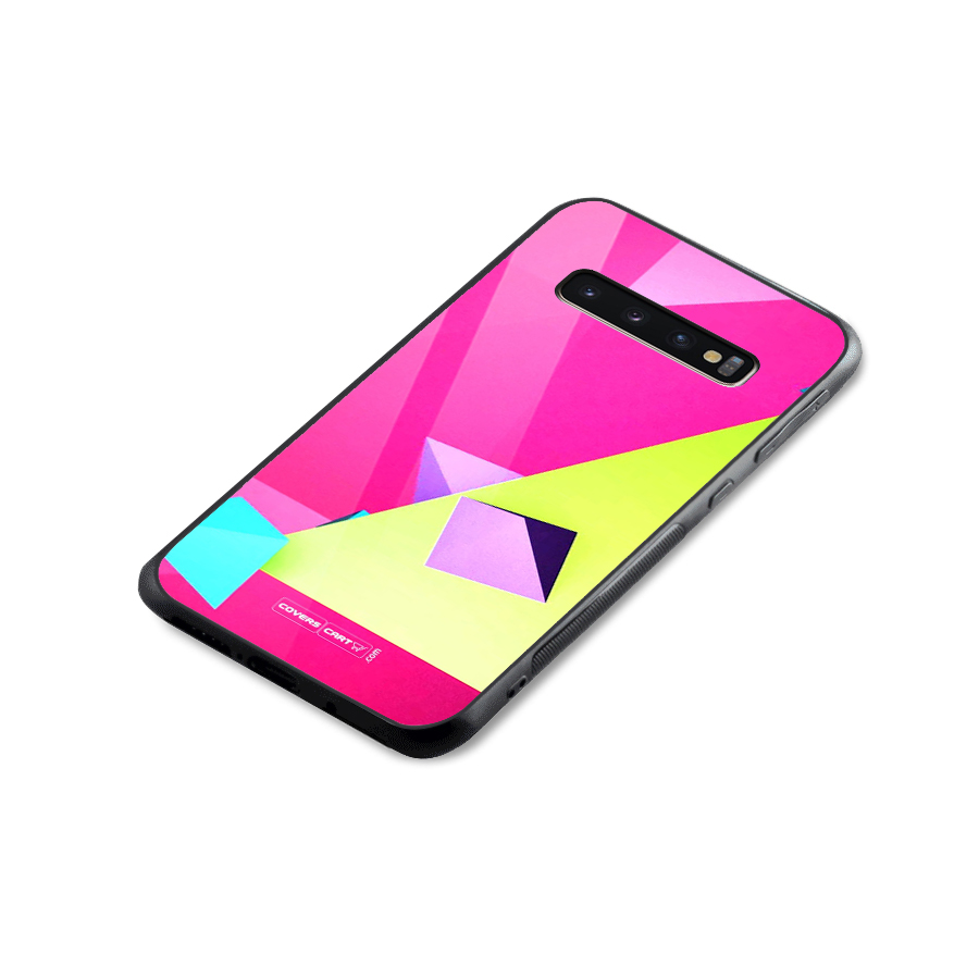 Motion Triangles Glass Back Case for Galaxy S10 Plus