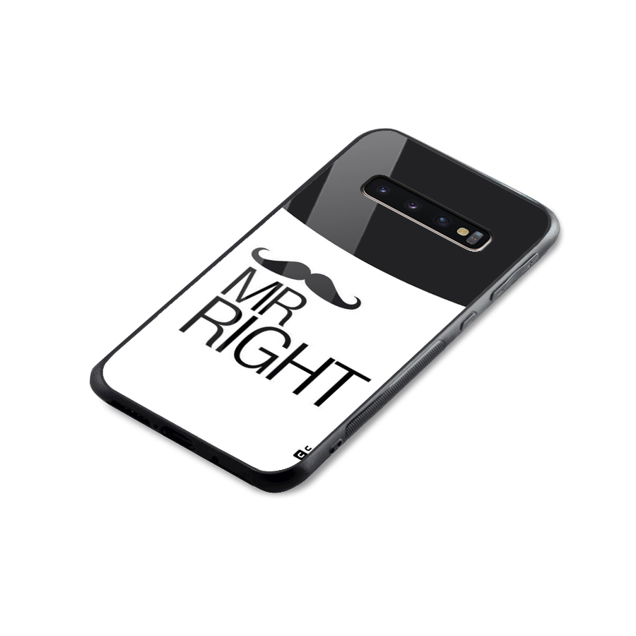 Mr. Right Moustache Glass Back Case for Galaxy S10 Plus