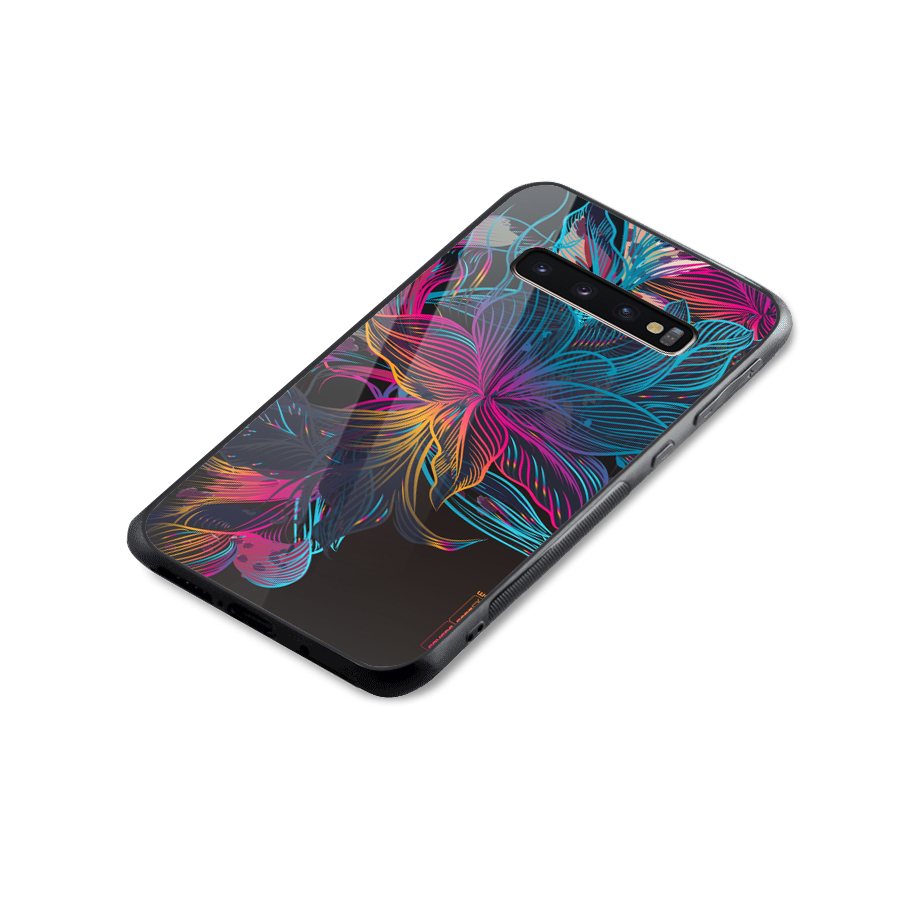 Multi-Colour Flowers Glass Back Case for Galaxy S10 Plus