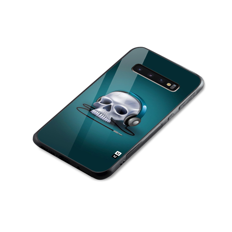 Music Skull Glass Back Case for Galaxy S10 Plus