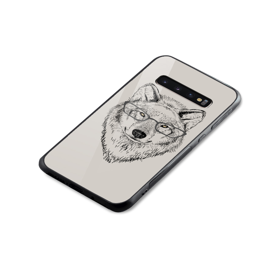 Nerdy Wolf Glass Back Case for Galaxy S10 Plus