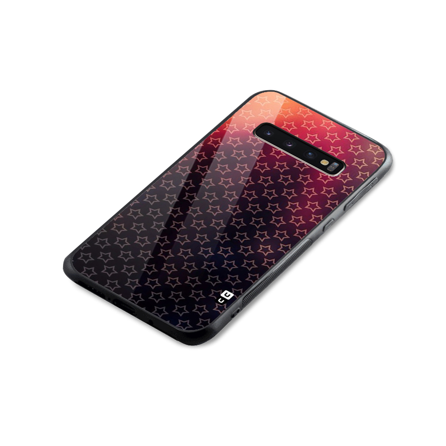 Ombre Stars Glass Back Case for Galaxy S10 Plus