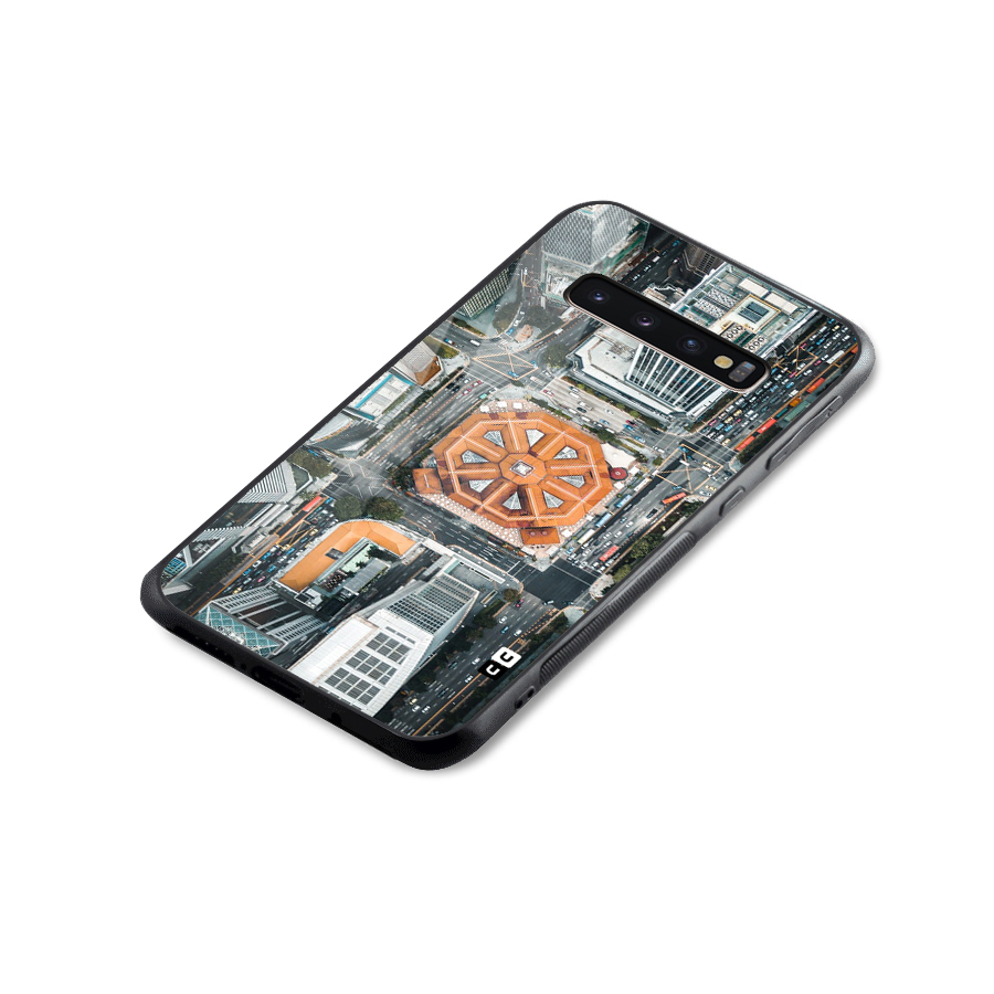 Orange Dome Glass Back Case for Galaxy S10 Plus