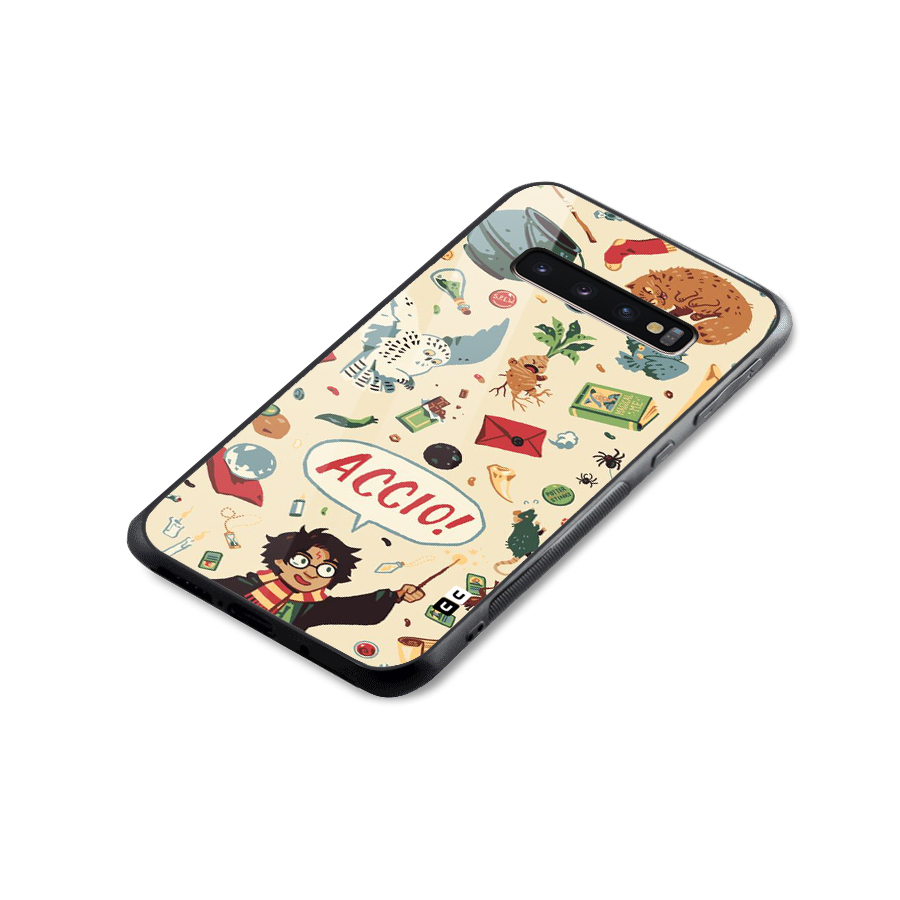 Owl Letter Glass Back Case for Galaxy S10 Plus