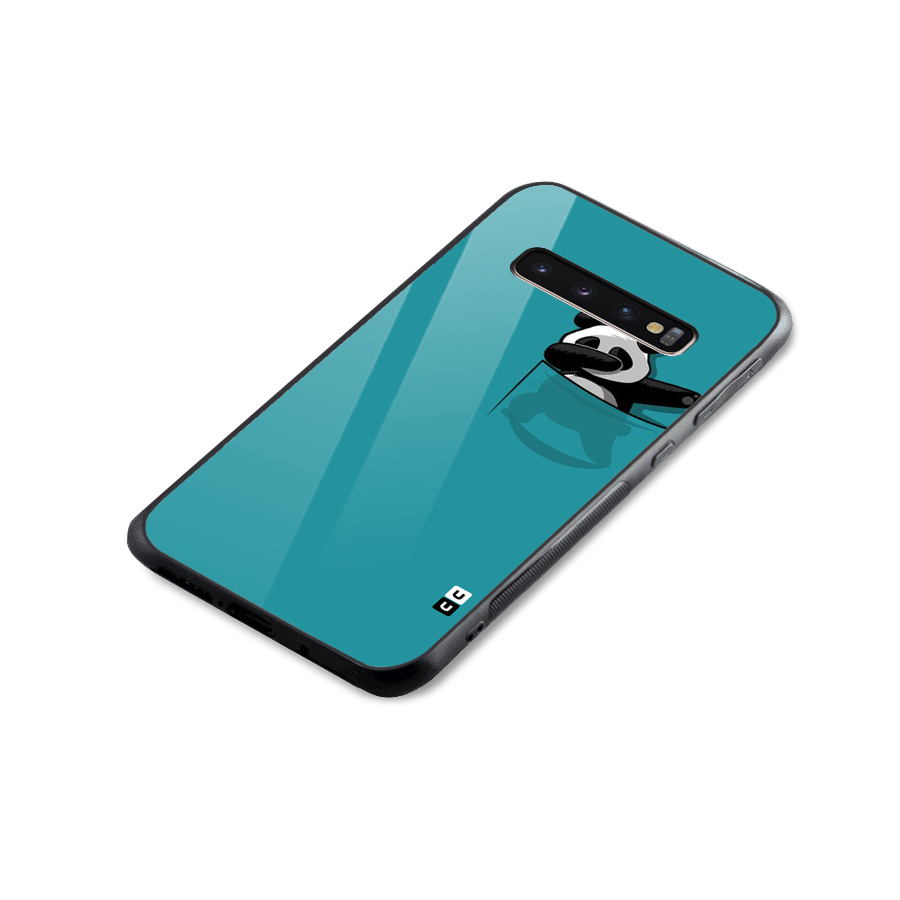 Panda Dabbing Away Glass Back Case for Galaxy S10 Plus