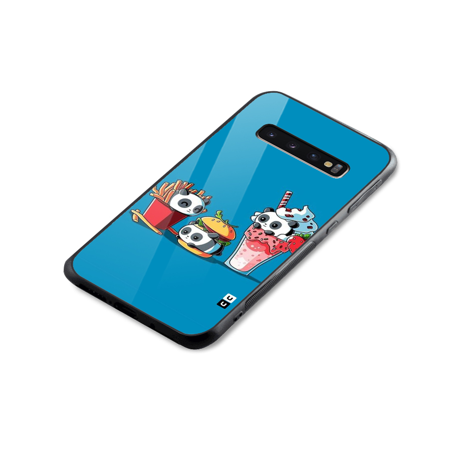 Panda Lazy Glass Back Case for Galaxy S10 Plus