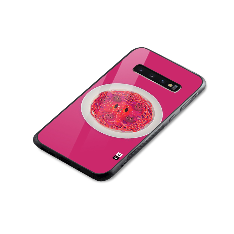 Pasta Cute Glass Back Case for Galaxy S10 Plus