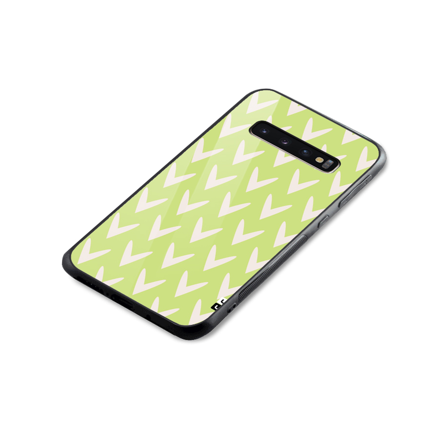 Pastel Green Grass Glass Back Case for Galaxy S10 Plus