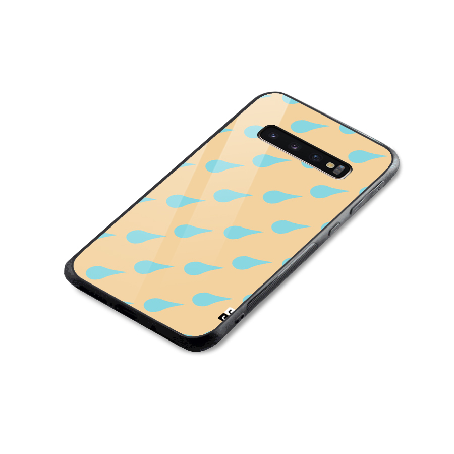 Pastel Orange Drops Glass Back Case for Galaxy S10 Plus