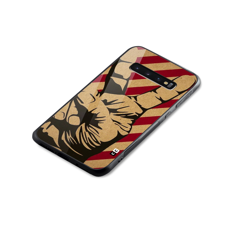 Peace Stripes Glass Back Case for Galaxy S10 Plus